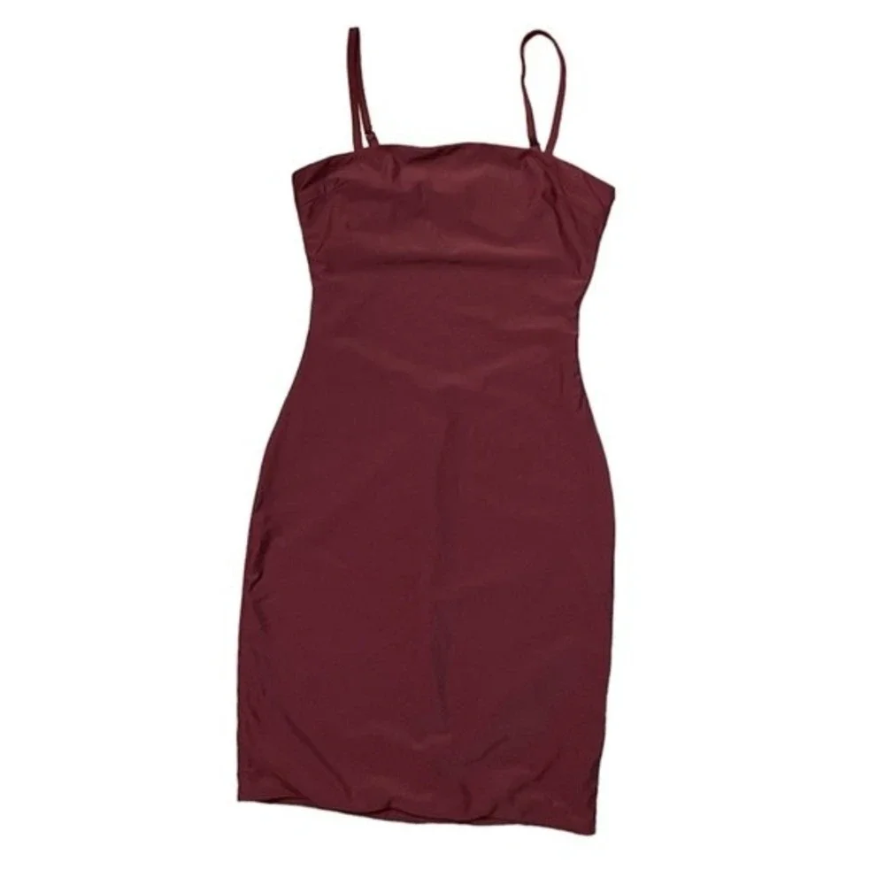 Tiger Mist Solange Open Back Bodycon Mini Dress Plum - Picture 4 of 6
